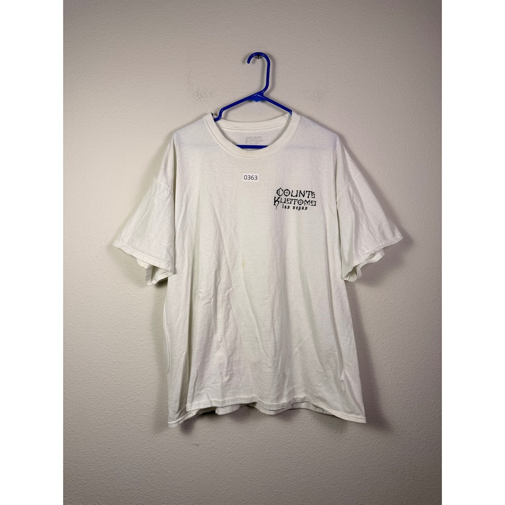 Counts Kustoms T-Shirt Mens 2XL White Good Graphic Cross Las Vegas Short Sleeve